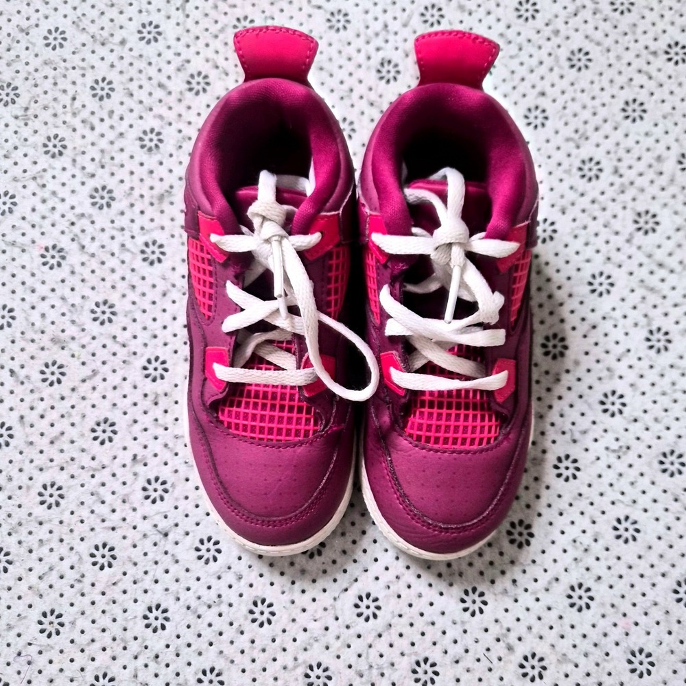 Jordan 4 Retro True‎ Berry Rush Pink White Toddler Size 10C